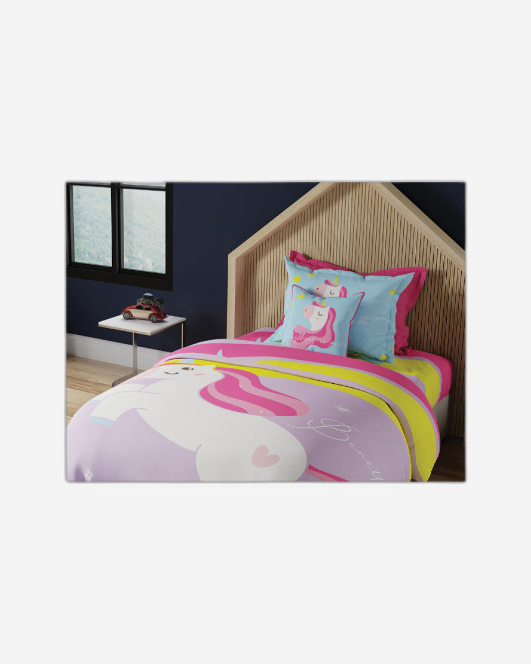 United Colors of Benetton Kids 210 TC Bedsheet with 1 Pillow cover Multi