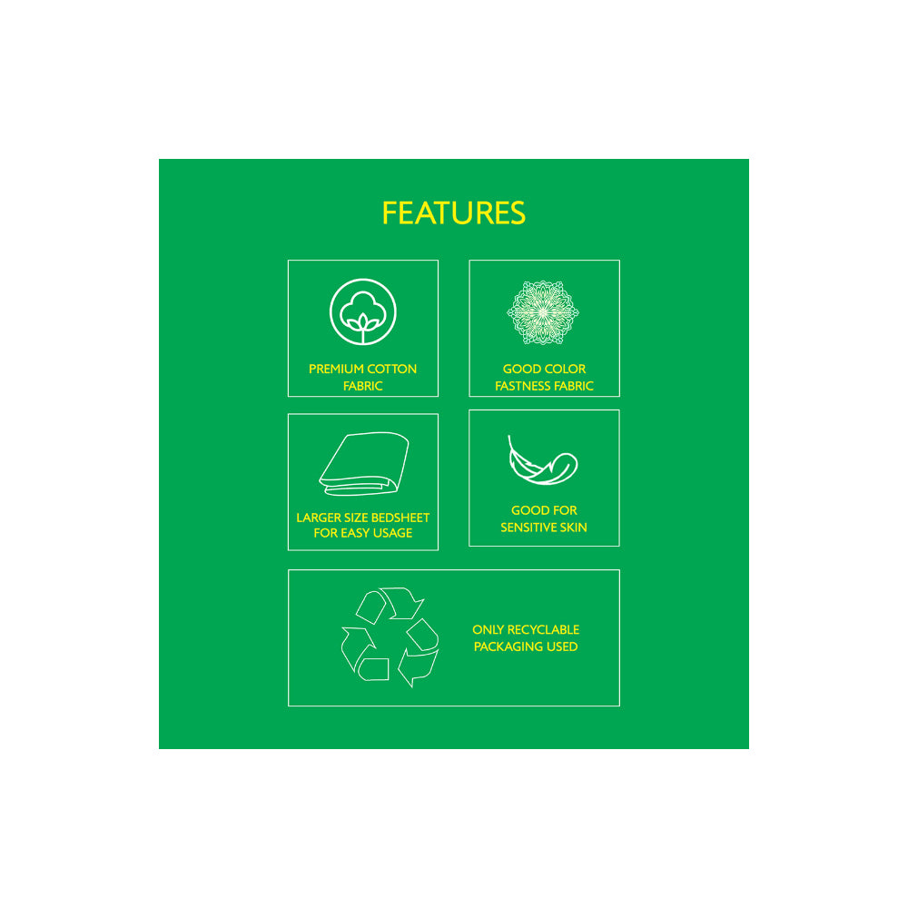 United Colors of Benetton Rainbow 210 TC Super King Bedsheet with 2 Pillow covers Blue