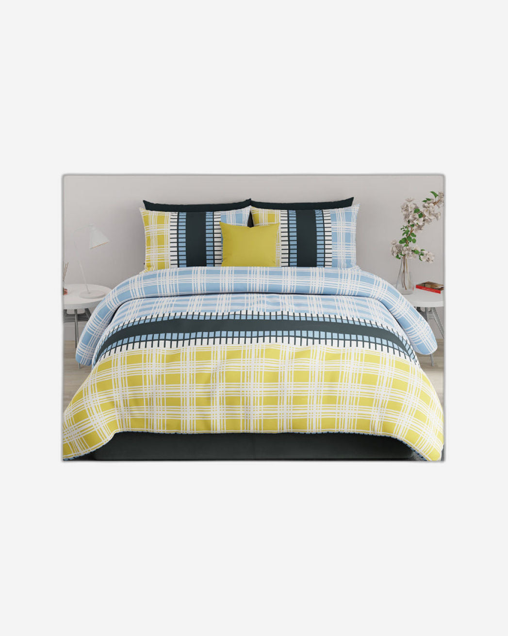 United Colors of Benetton Rainbow 210 TC Super King Bedsheet with 2 Pillow covers Multi