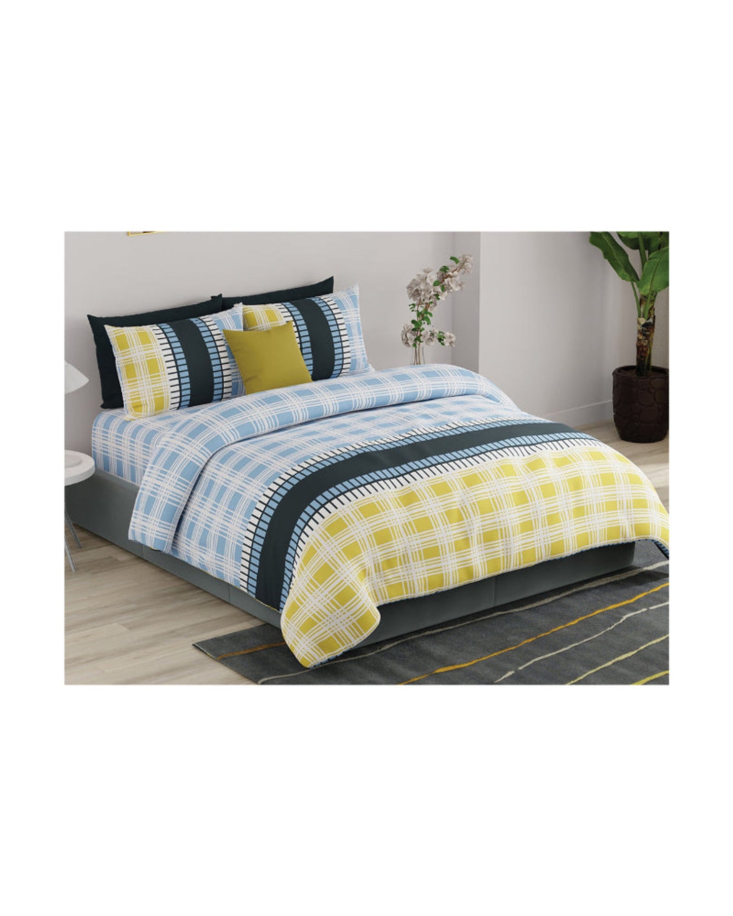 United Colors of Benetton Rainbow 210 TC Super King Bedsheet with 2 Pillow covers Multi