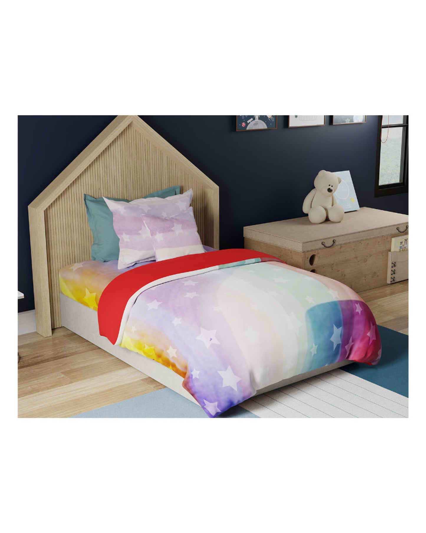 United Colors of Benetton Kids Digital Printed Single Comforter  140 x230cm -Peach