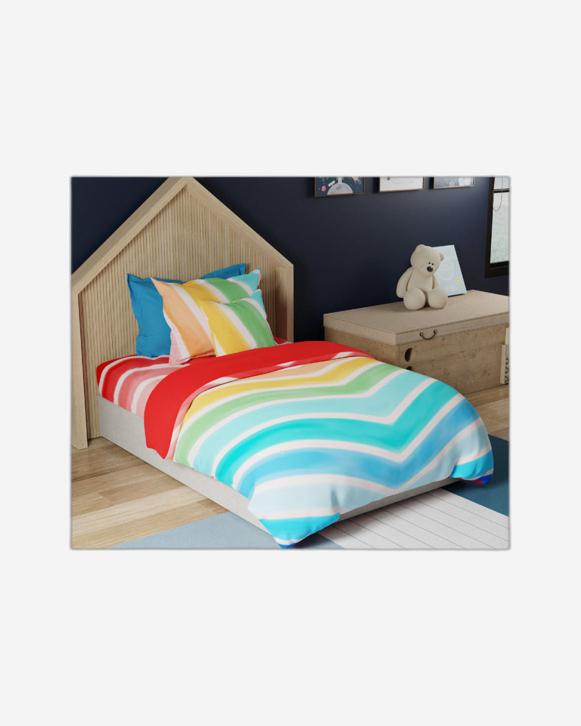 United Colors of Benetton Kids Digital Printed Single Comforter  140 x230cm -Rainbow
