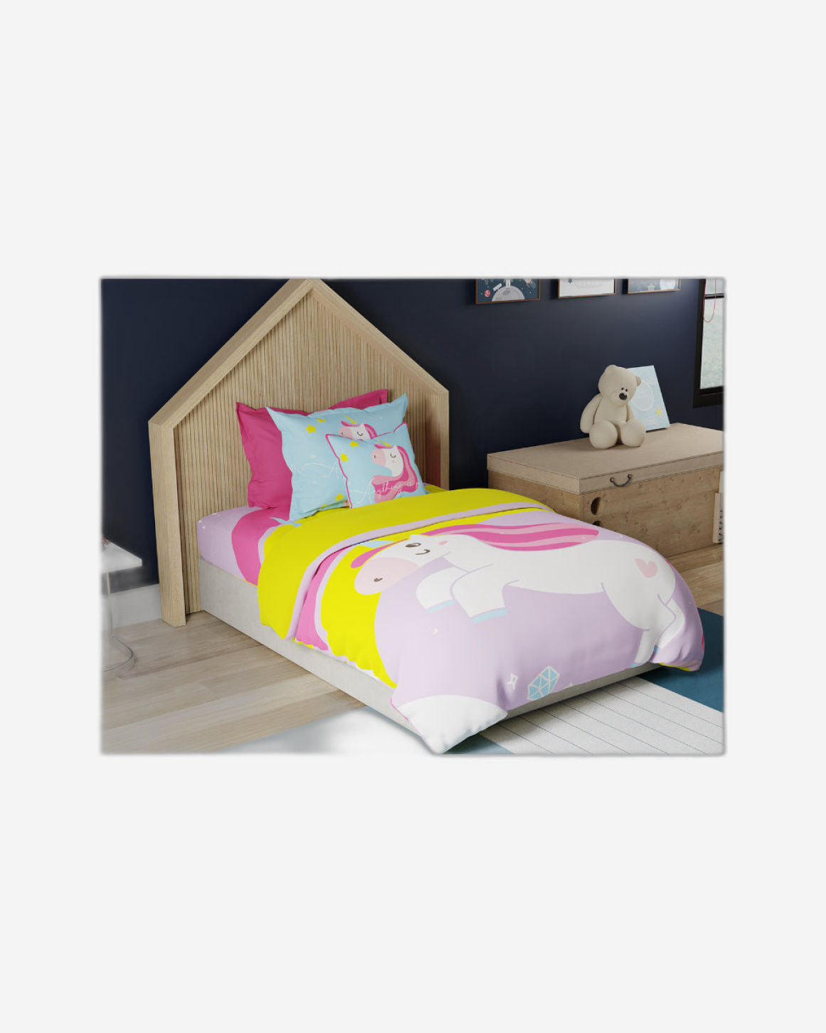 United Colors of Benetton Kids Digital Printed Single Comforter  140 x230cm -Lavender