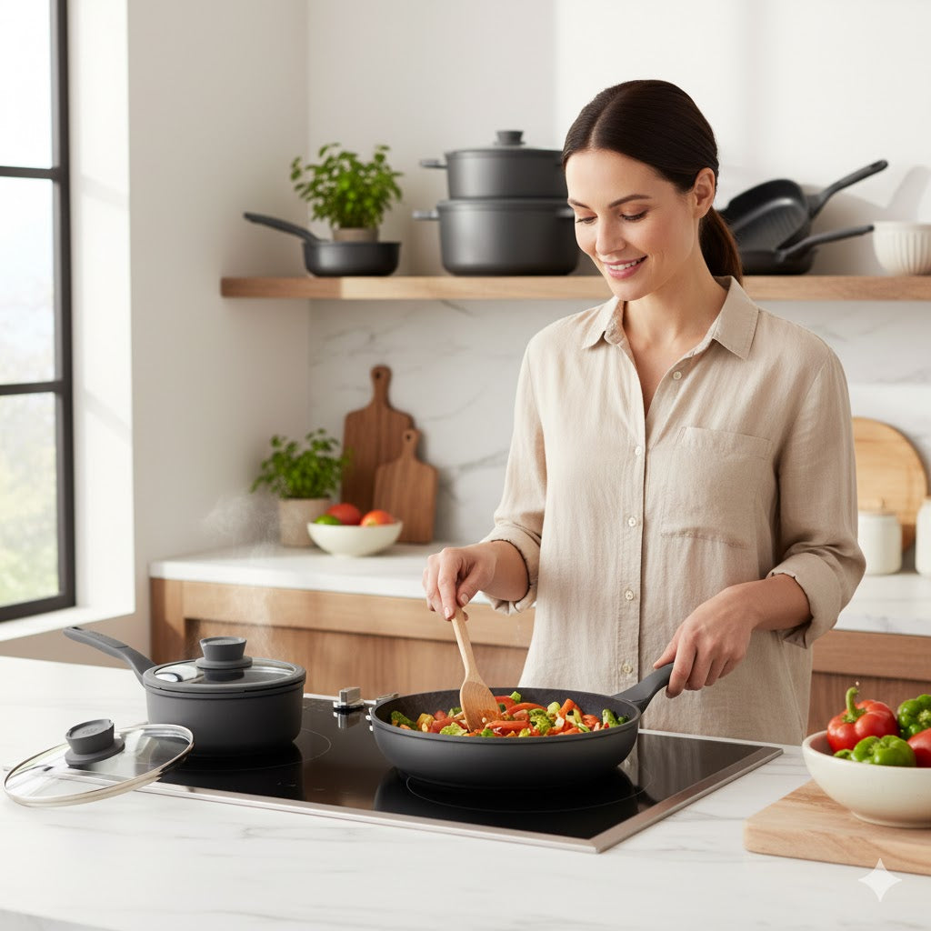 BERGHOFF LEO CAST ALUMINUM 11PC COOKWARE SET - GREY - 8500853