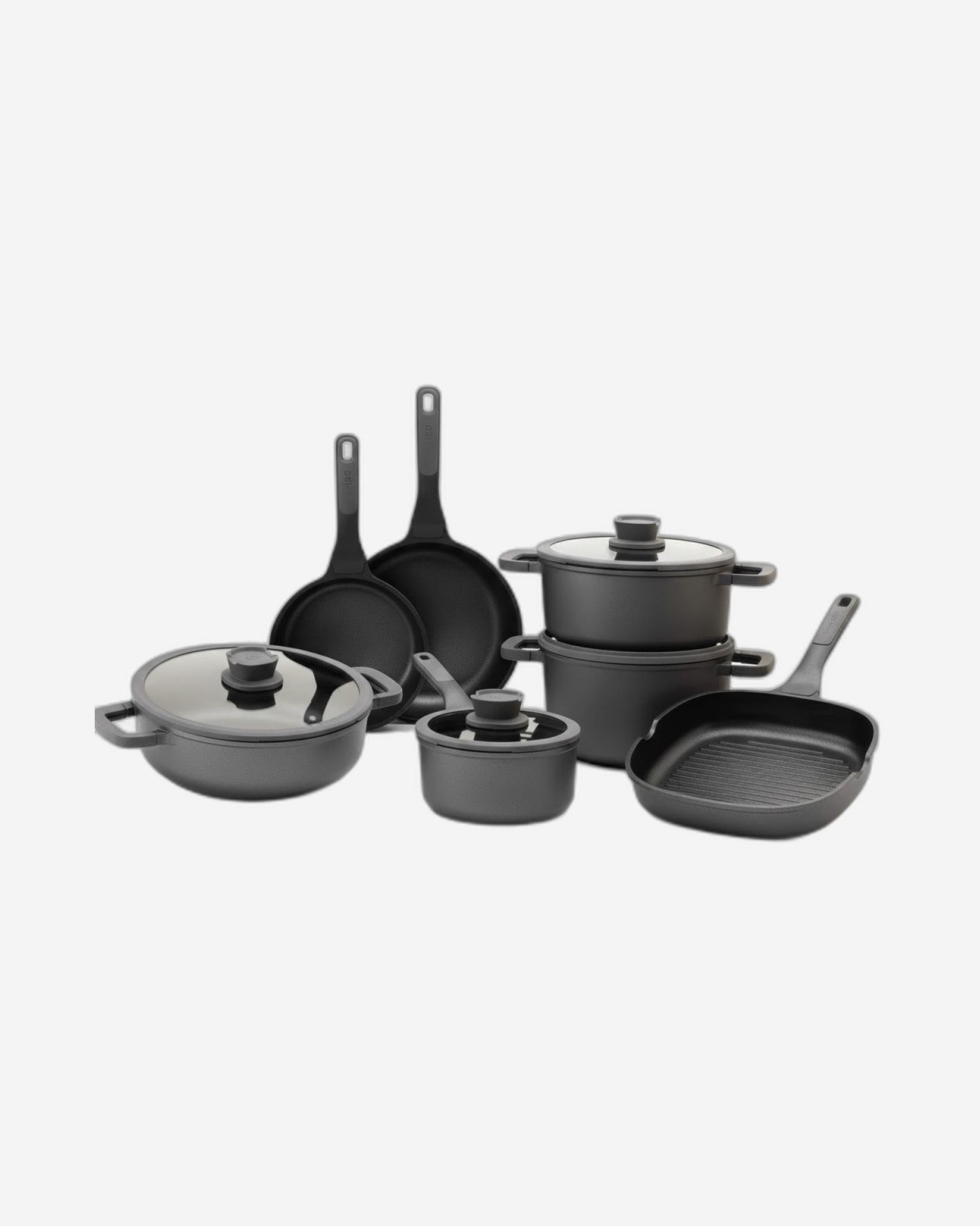 طقم أواني طهي بيرغوف ليو من الألومنيوم المصبوب، ١١ قطعة - رمادي - ٨٥٠٠٨٥٣