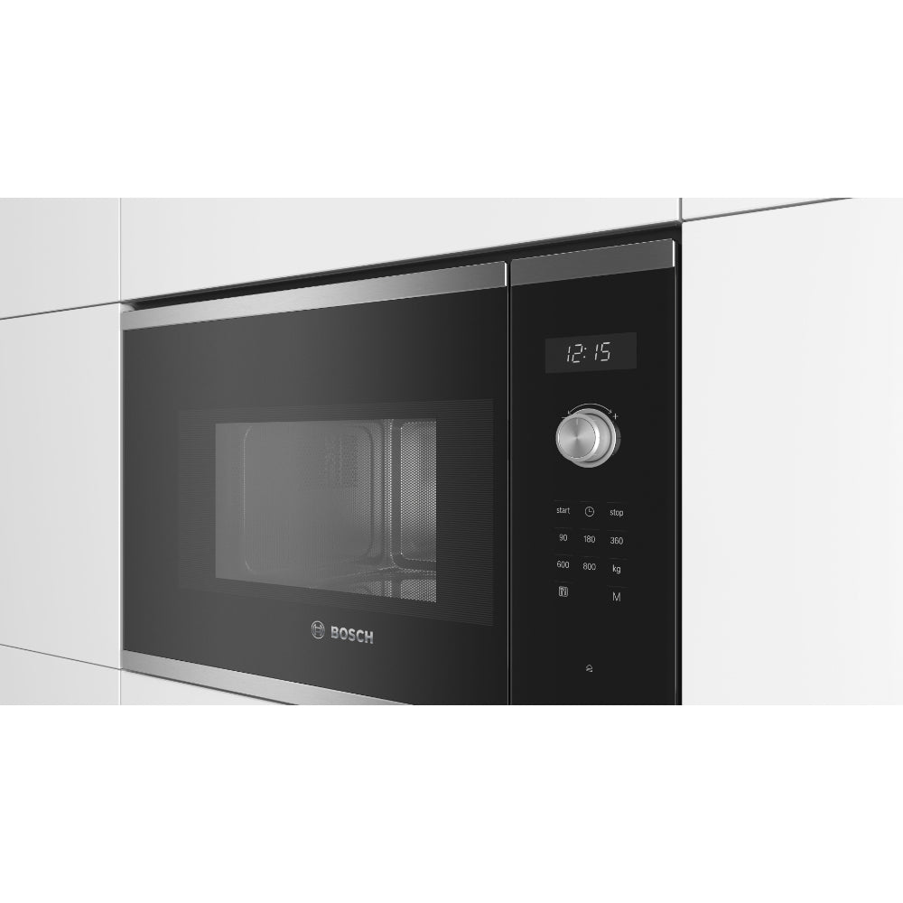 Bosch Built In Microwave 20L Stainless Steel, Black Finish, BFL524MS0M