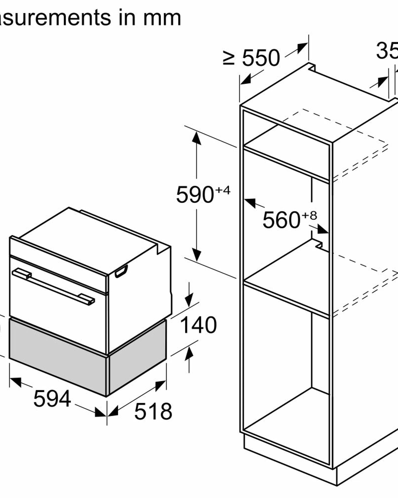 Bosch Series 8 Built-In Warming Drawer 60x14cm