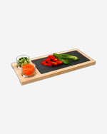 Cuisine Art Slate Serving Set with Glass Bowls 42x19cm & Glass Bowl (2x100ml)