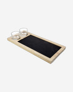 Cuisine Art Slate Serving Set with Glass Bowls 42x19cm & Glass Bowl (2x100ml)