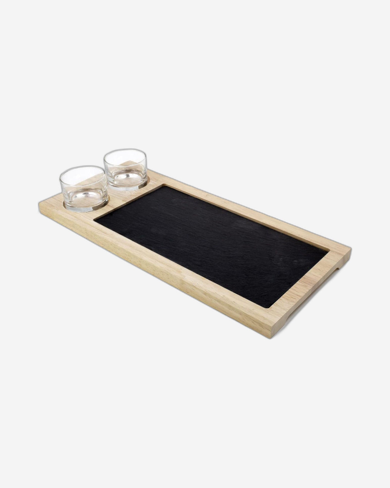 Cuisine Art Slate Serving Set with Glass Bowls 42x19cm & Glass Bowl (2x100ml)