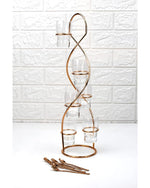 Cuisine Art Tower 6pcs Glass Dessert Set with Rose Gold Stand, 80ml 6 Glasses and 6 Stainless steel Rose Gold Spoons