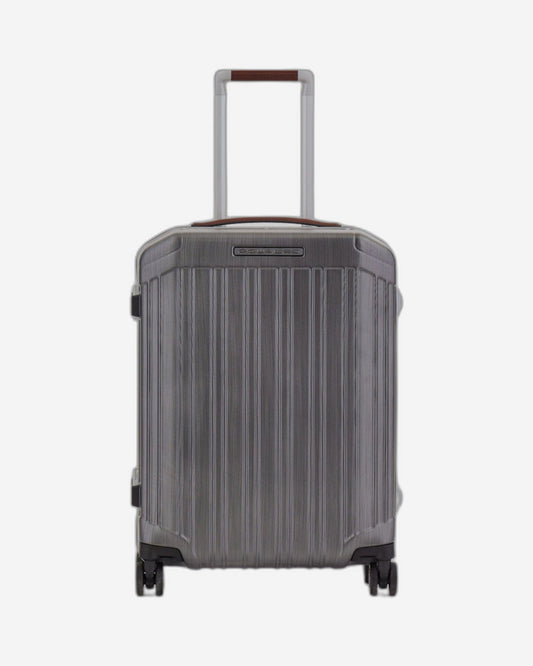 Piquadro Pqlm-Frame 55Cm Ultra Slim Hardcase Cabin Luggage Trolley Black / Light Brown - Bv4425Pqlm/Ncu