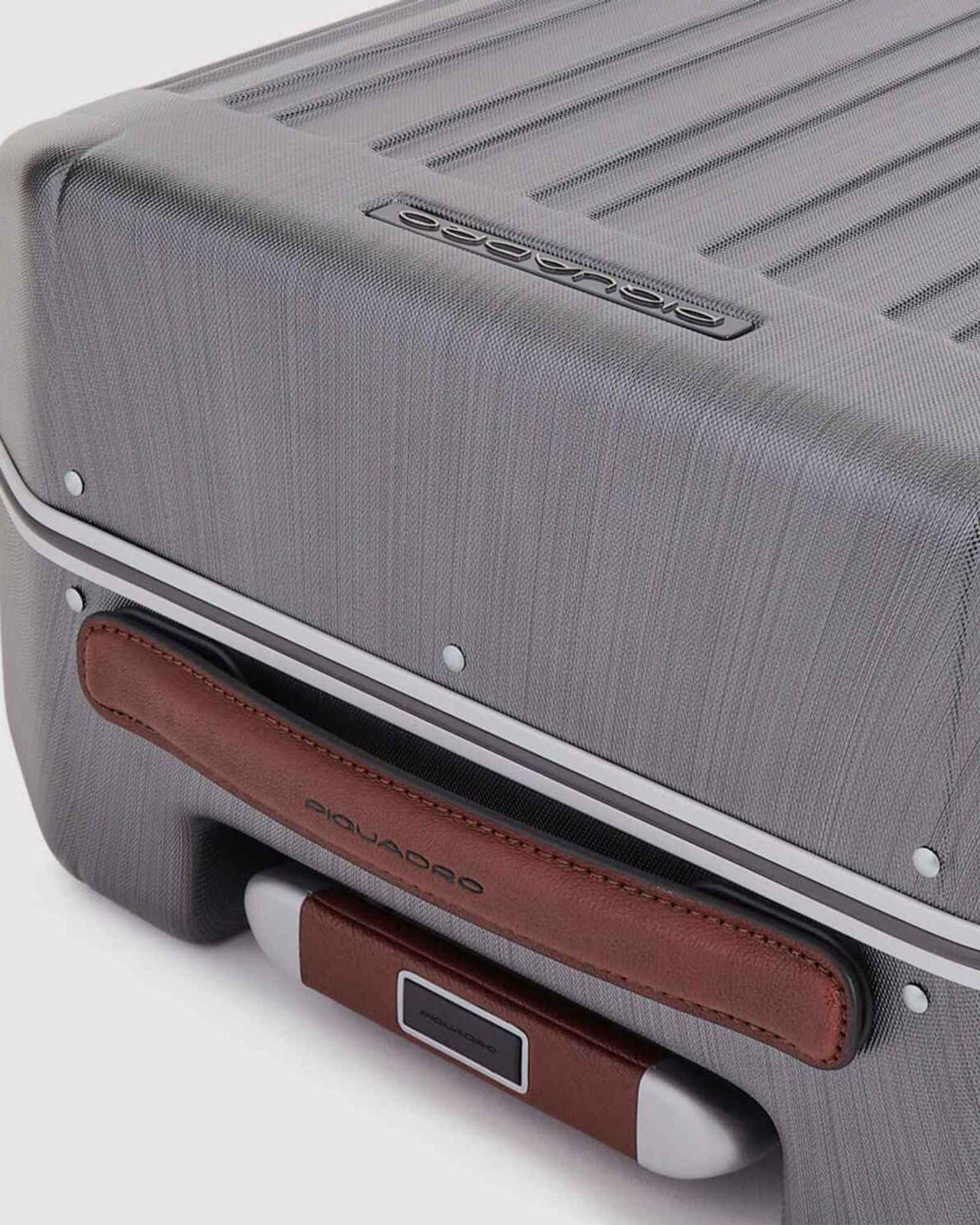 Piquadro Pqlm-Frame 55Cm Ultra Slim Hardcase Cabin Luggage Trolley Black / Light Brown - Bv4425Pqlm/Ncu