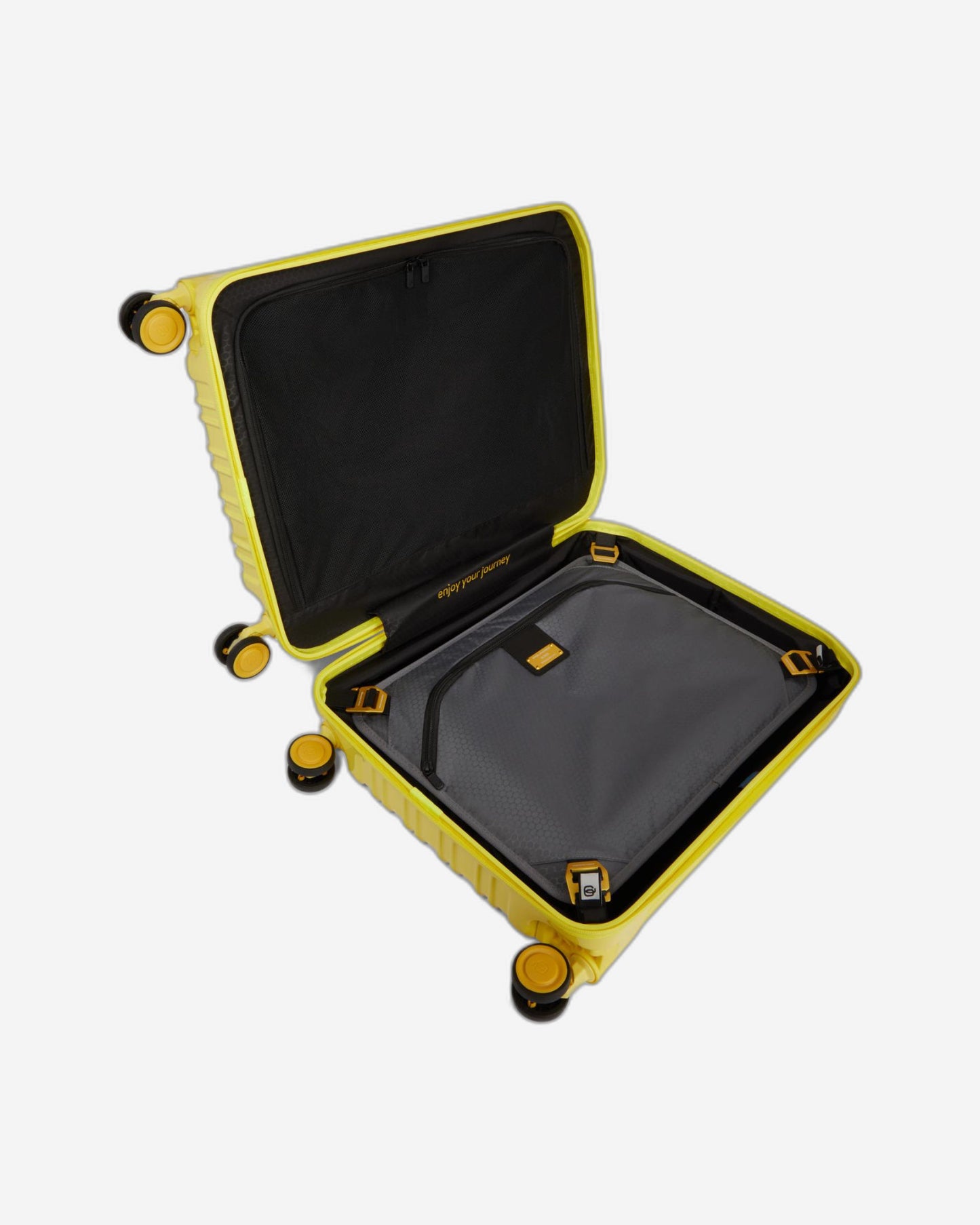 Piquadro Pq-Light Ultra Slim Spinner In Polycarbonate Yellow