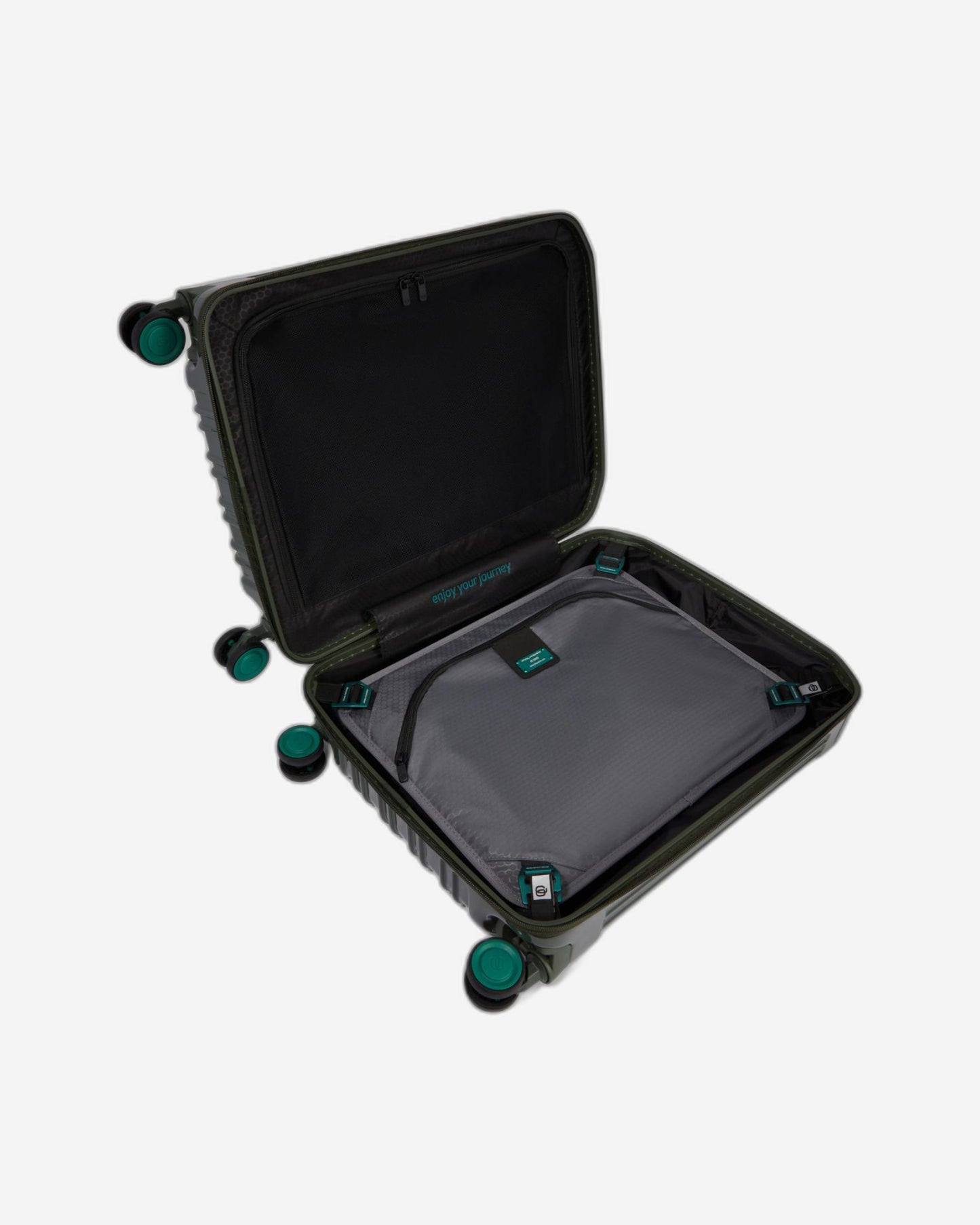 Piquadro Pq-Light Ultra Slim Spinner In Polycarbonate Green