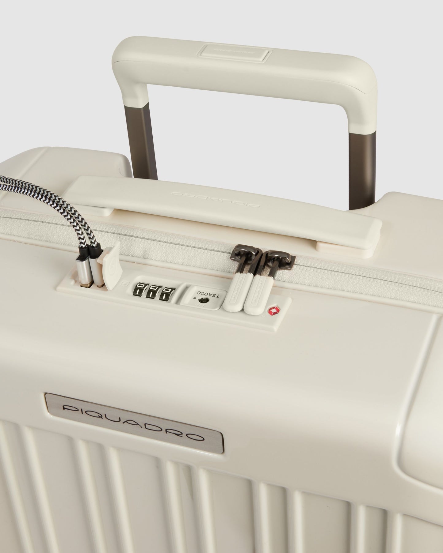 Piquadro 4 Wheel Cabin Suitcase White