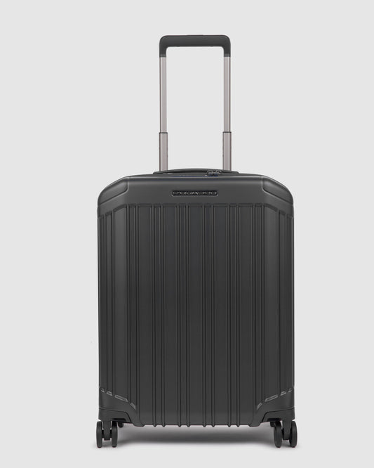Piquadro Pq-Light 55Cm Ultra Slim Hardcase 4 Double Wheel Cabin Trolley Matt Black - Bv4425Pql/No