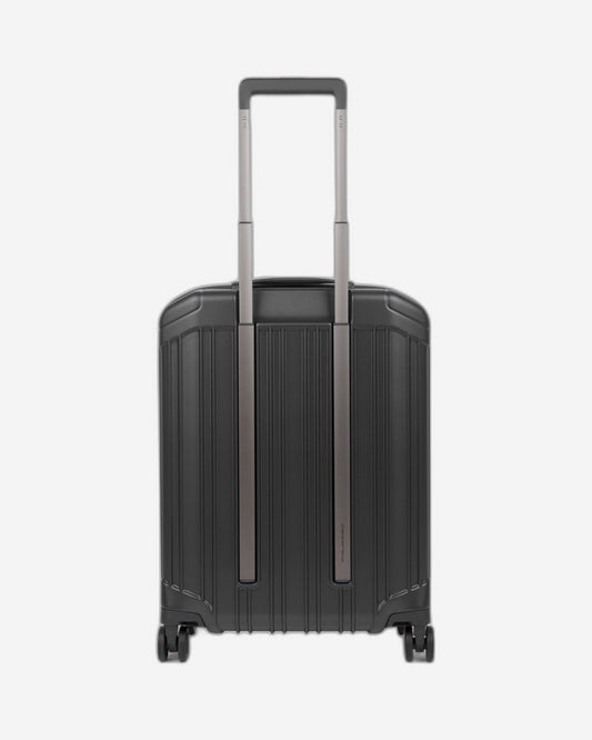 Piquadro Pq-Light 55Cm Ultra Slim Hardcase 4 Double Wheel Cabin Trolley Matt Black - Bv4425Pql/No