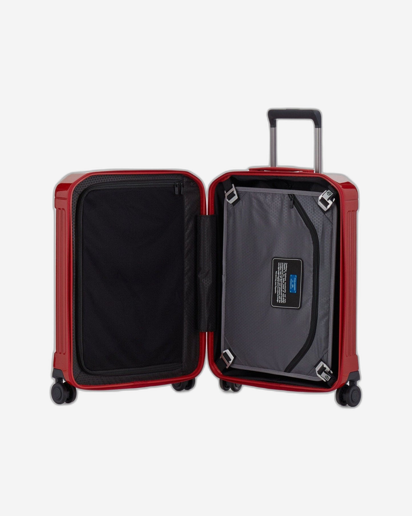 Piquadro Pq-Light 55Cm Ultra Slim Hardcase 4 Double Wheel Cabin Trolley Red - Bv4425Pql/R