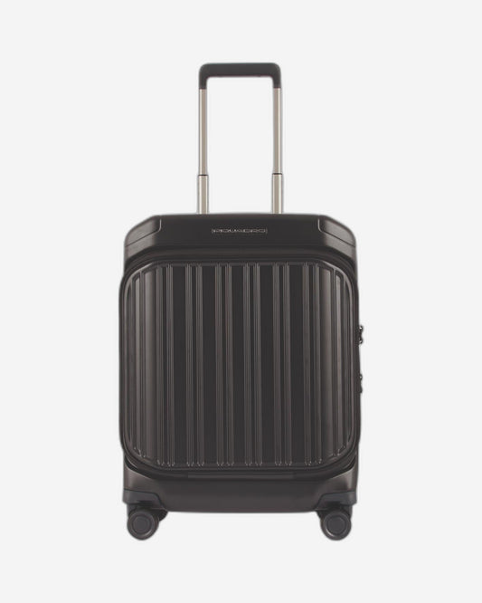 Piquadro Pqlm - Cabin Size Hardside Spinner With Computer Compt Matt Black