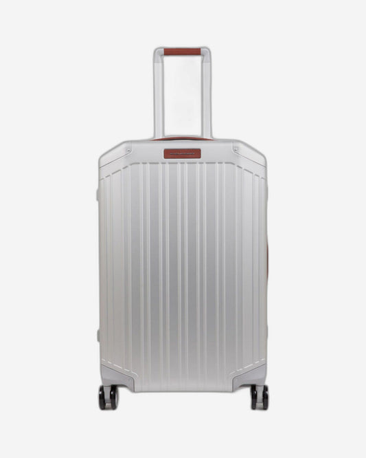 Piquadro Piqalu 69Cm Hardcase 4 Double Wheel Medium Check-In Luggage Trolley Grey - Bv4427Alu/Grcu