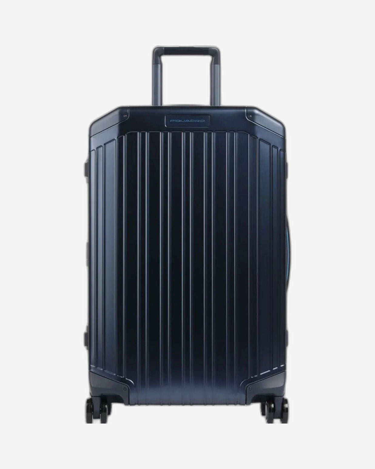 Piquadro Piqalu BS2 4 Double Wheel In Alumium And Leather