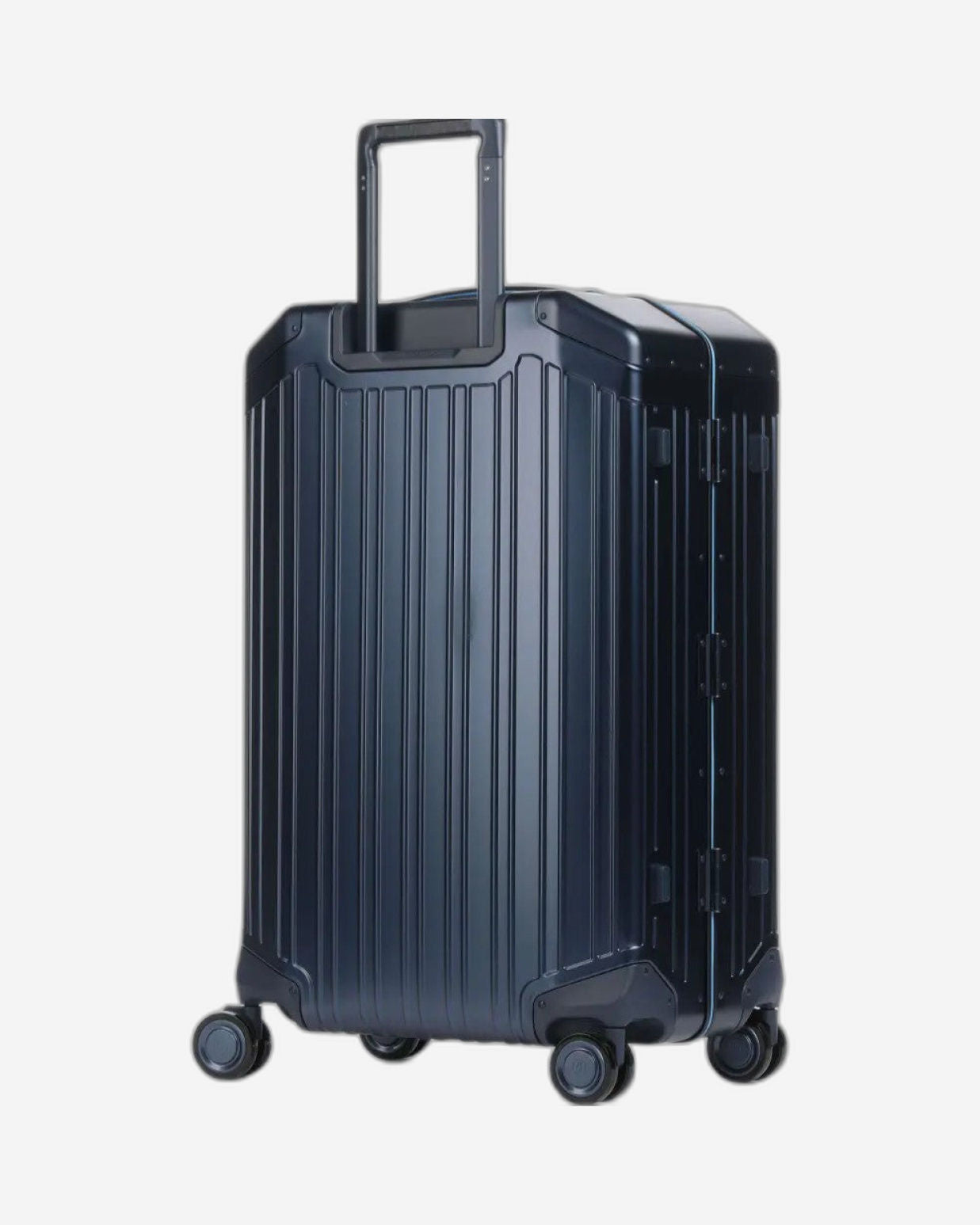 Piquadro Piqalu BS2 4 Double Wheel In Alumium And Leather