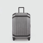 Piquadro Pqlp-Medium Size Spinner With Leather Trims Grey-Black