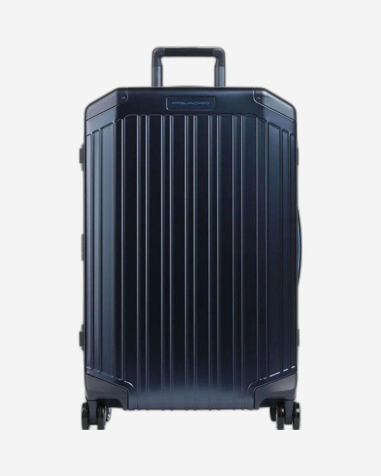 Piquadro Piqalu BS2 4 Double Wheel In Alumium And Leather