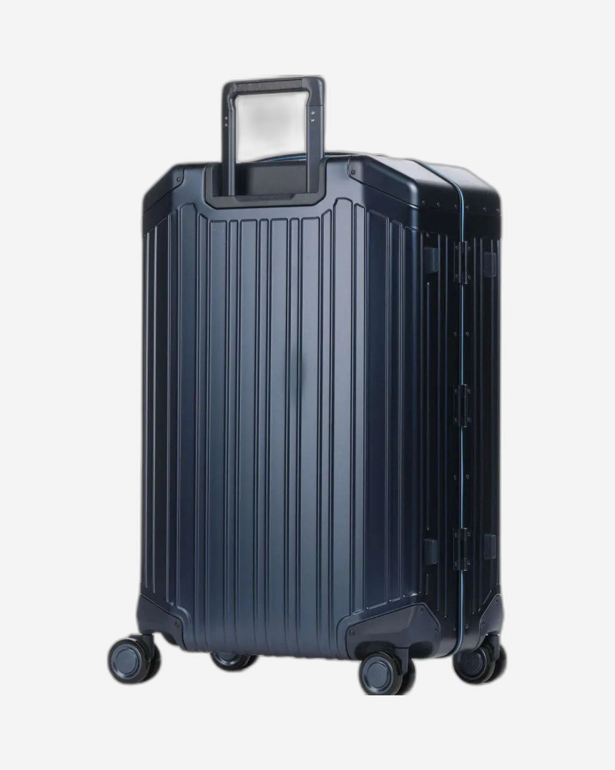 Piquadro Piqalu BS2 4 Double Wheel In Alumium And Leather