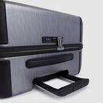 Piquadro Pqlp-Big Size Spinner With Leather Trims Grey-Black
