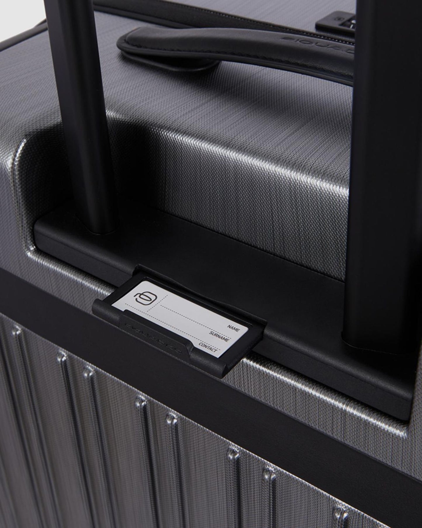 Piquadro Pqlp-Big Size Spinner With Leather Trims Grey-Black