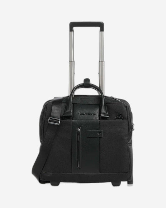 Piquadro Brief Slim Wheeled Computer In Recycled Fabric Wi Black BV4729BR2/N