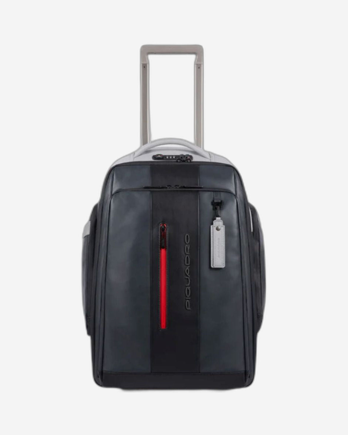 Piquadro Cabin Size Custom Pc And Ipad Trolley Grey Black BV4817UB00BM/GRN