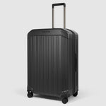 Piquadro Pq-Light Medium Size Expandable Trolley With 4 Wheels In Polycarbonate Matt Black