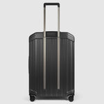Piquadro Pq-Light Medium Size Expandable Trolley With 4 Wheels In Polycarbonate Matt Black
