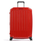 Piquadro Pq-Light Medium Size Expandable Trolley With 4 Wheels In Polycarbonate Red