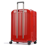Piquadro Pq-Light Medium Size Expandable Trolley With 4 Wheels In Polycarbonate Red