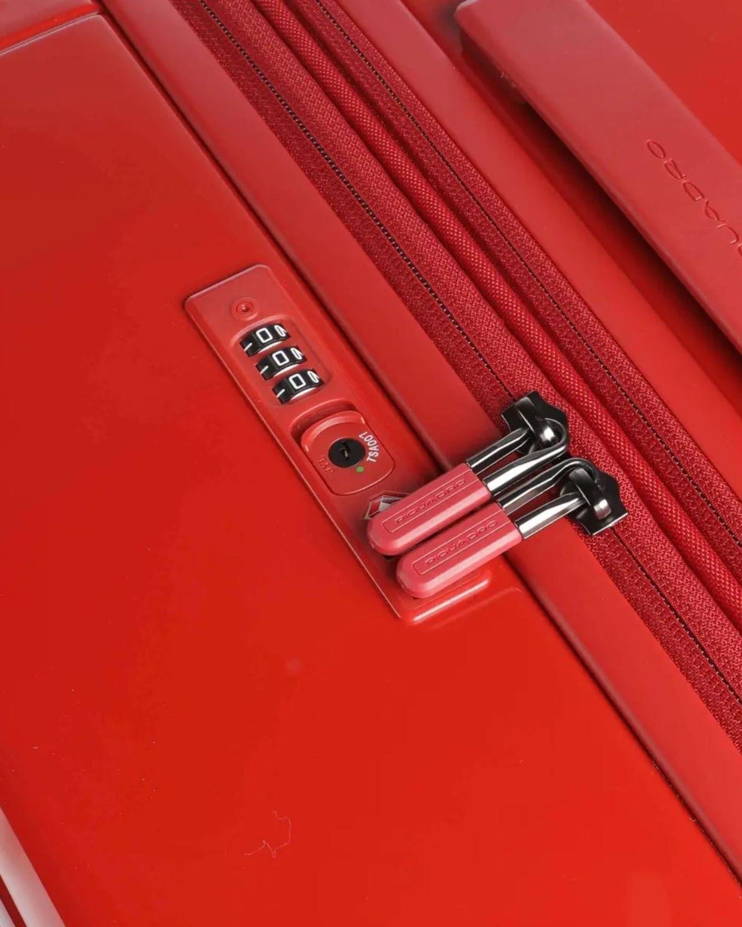 Piquadro Pq-Light Medium Size Expandable Trolley With 4 Wheels In Polycarbonate Red