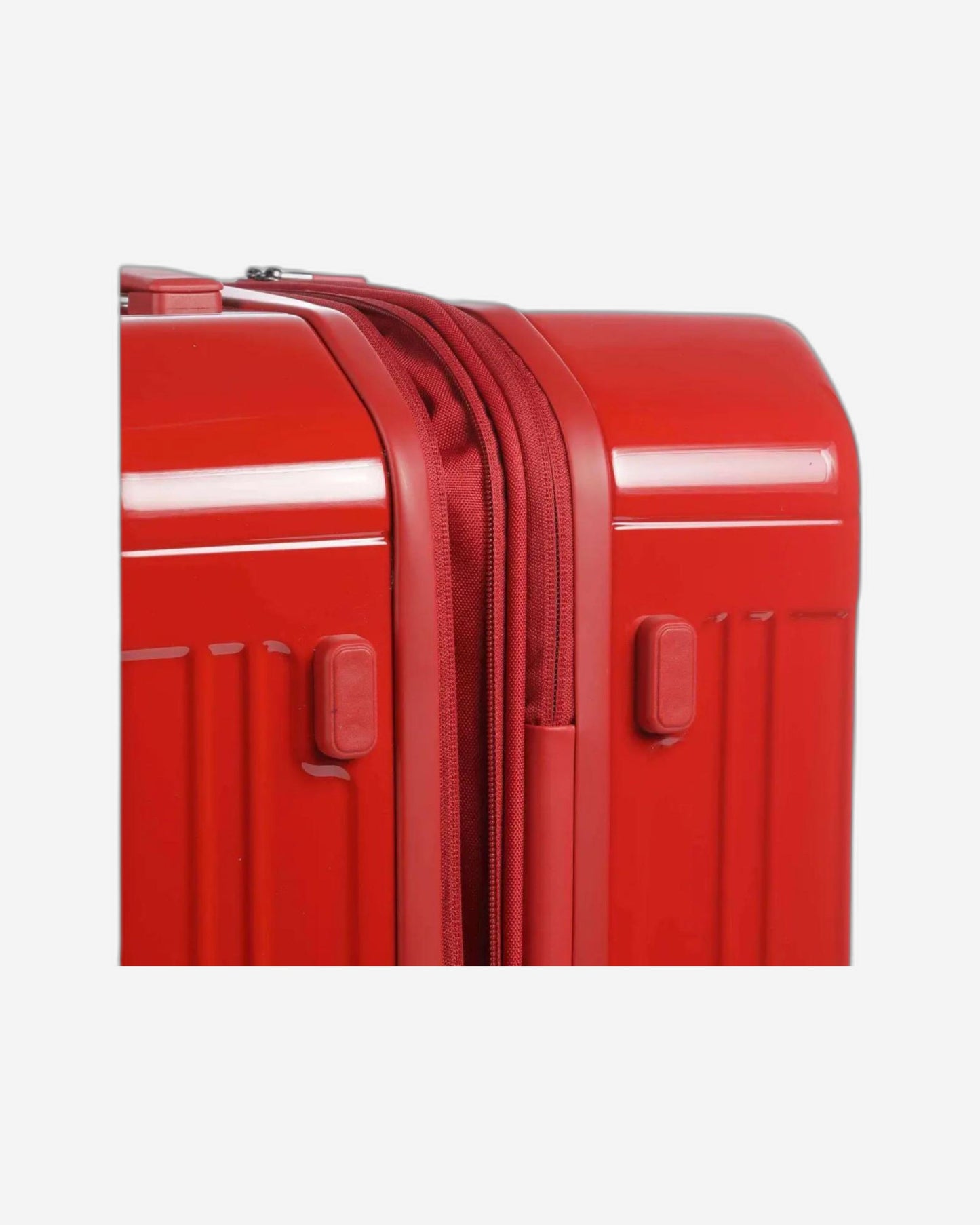 Piquadro Pq-Light Medium Size Expandable Trolley With 4 Wheels In Polycarbonate Red