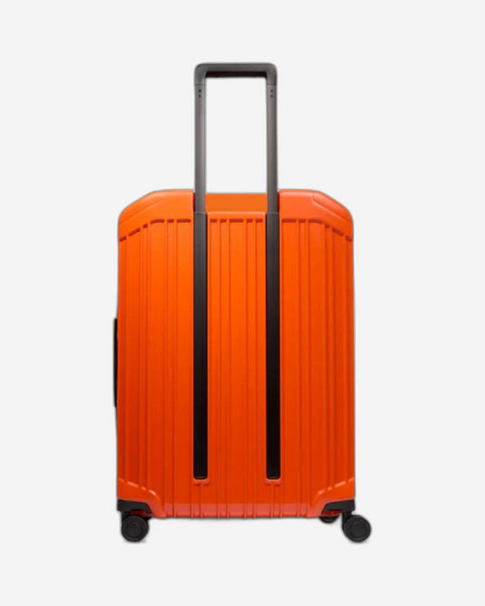 Piquadro Pq-Light Medium Size Expandable Trolley With 4 Wheels In Polycarbonate Orange BV6393PQLS2/AR