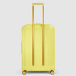 Piquadro Pq-Light Medium Size Expandable Trolley With 4 Wheels In Polycarbonate Yellow
