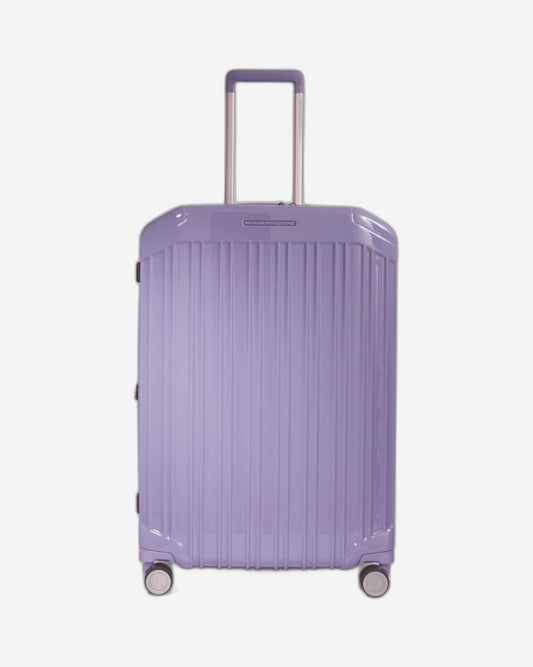 Piquadro Pq-Light Medium Size Expandable Trolley With 4 Wheels In Polycarbonate Liliac