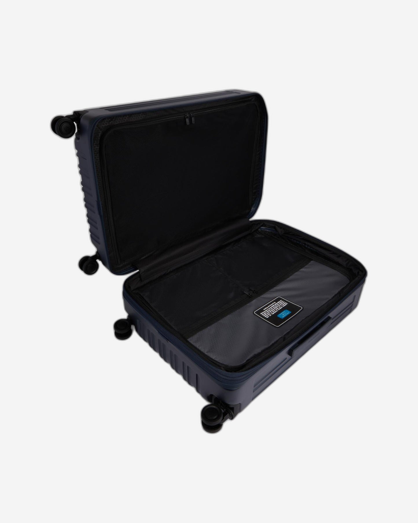 Piquadro Pq-Light Medium Size Expandable Trolley With 4 Wheels In Polycarbonate Matt Blue