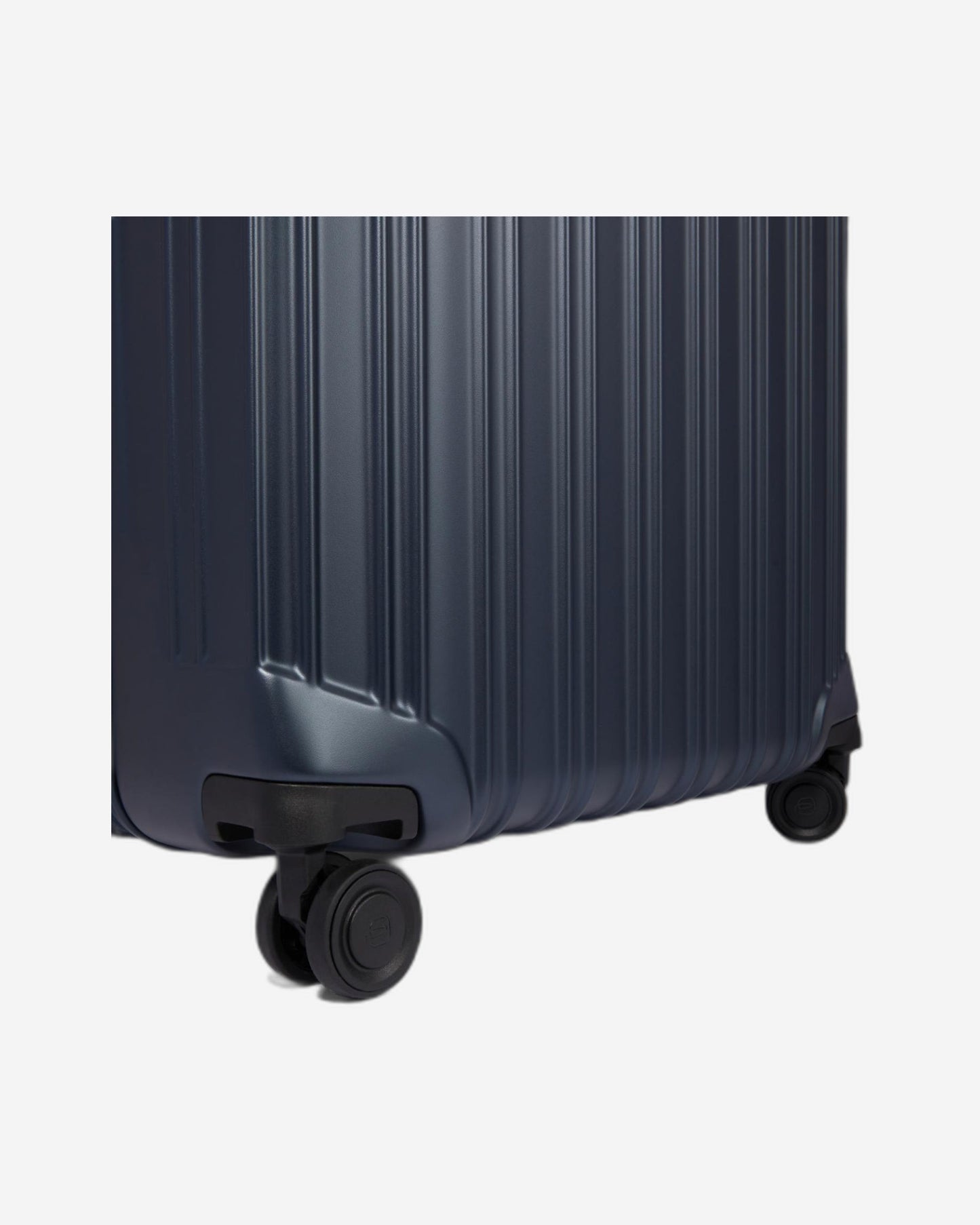 Piquadro Pq-Light Medium Size Expandable Trolley With 4 Wheels In Polycarbonate Matt Blue