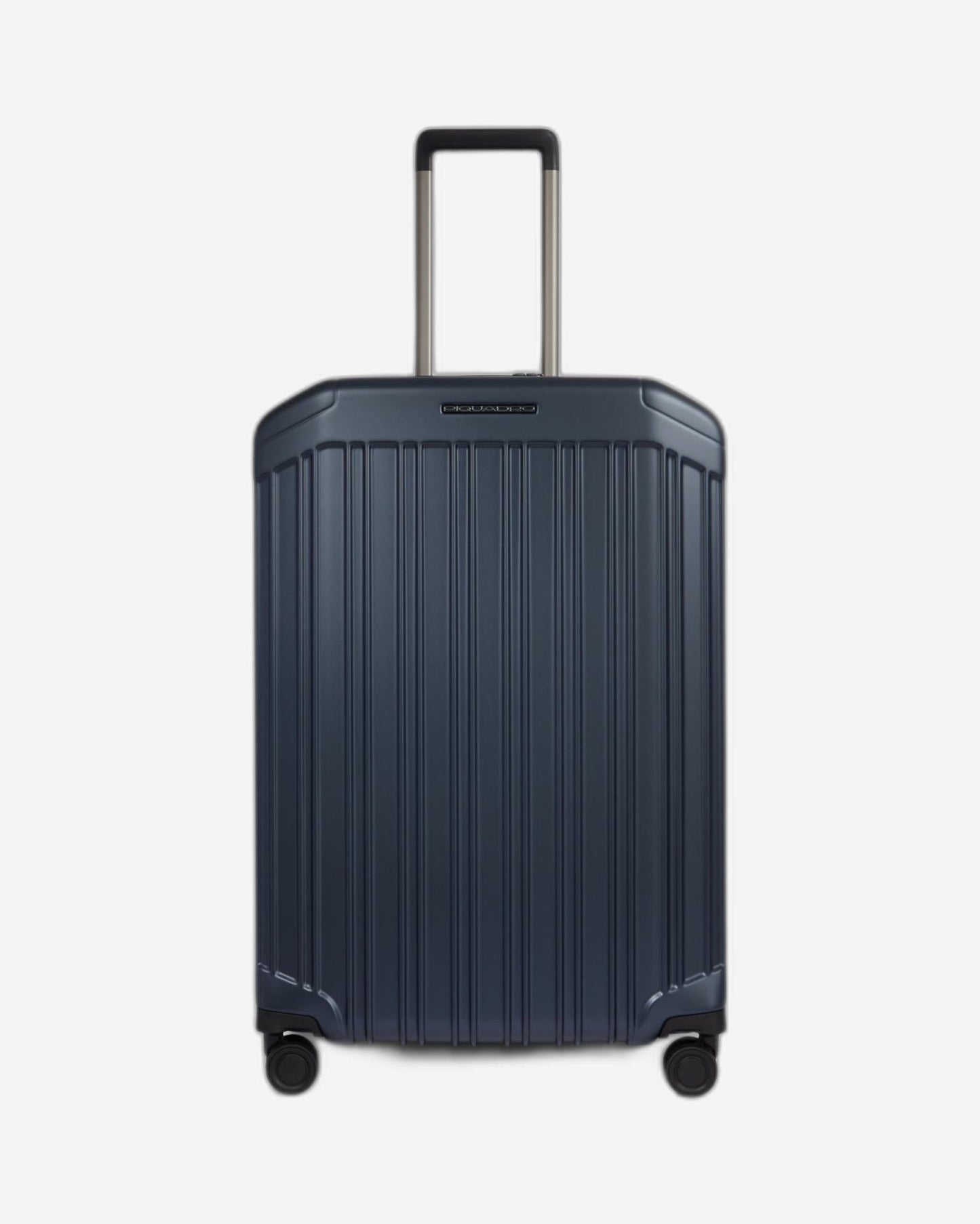 Piquadro Pq-Light Medium Size Expandable Trolley With 4 Wheels In Polycarbonate Matt Blue