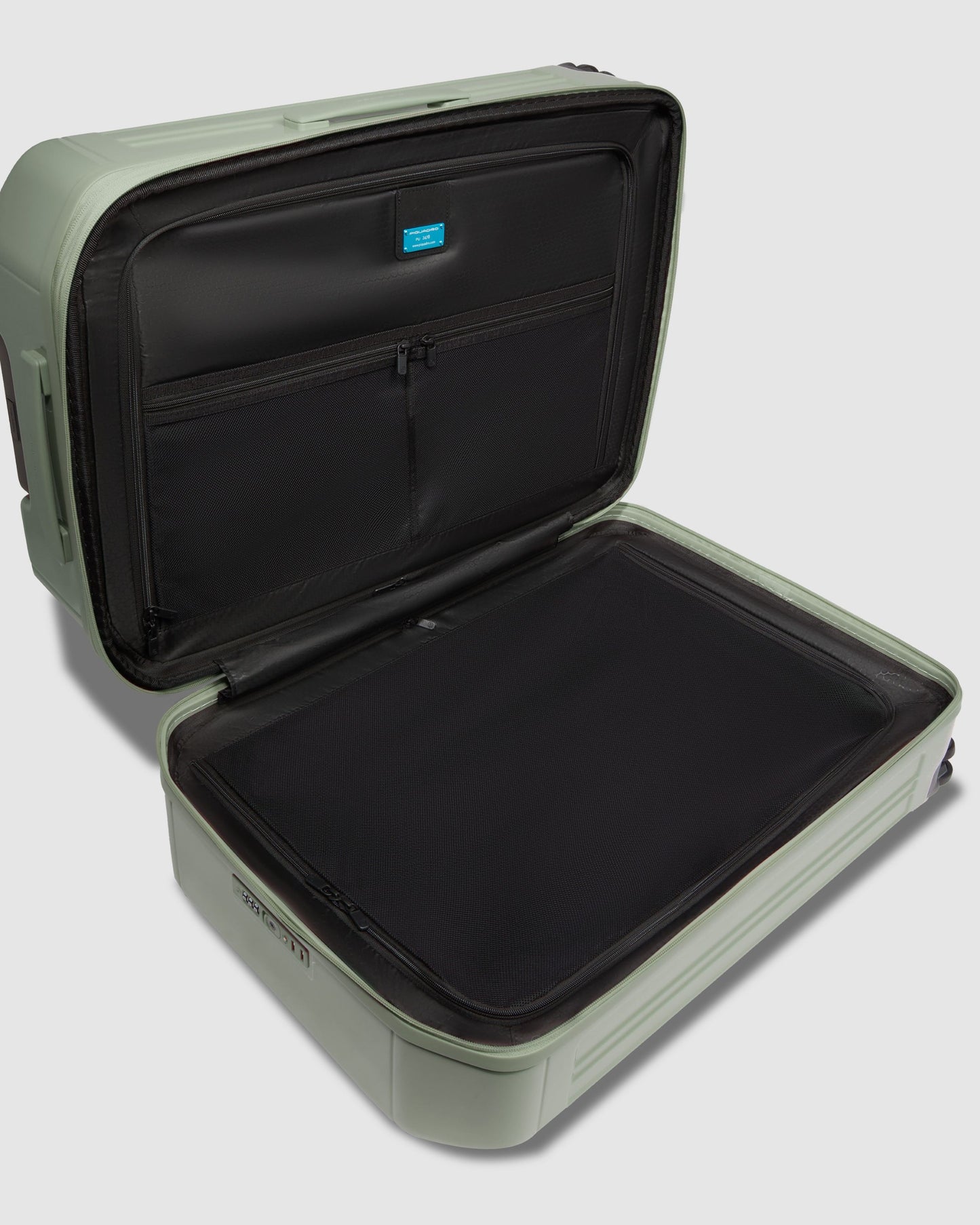 Piquadro Expandable Hardside 4 Wheel Medium Suitcase Green