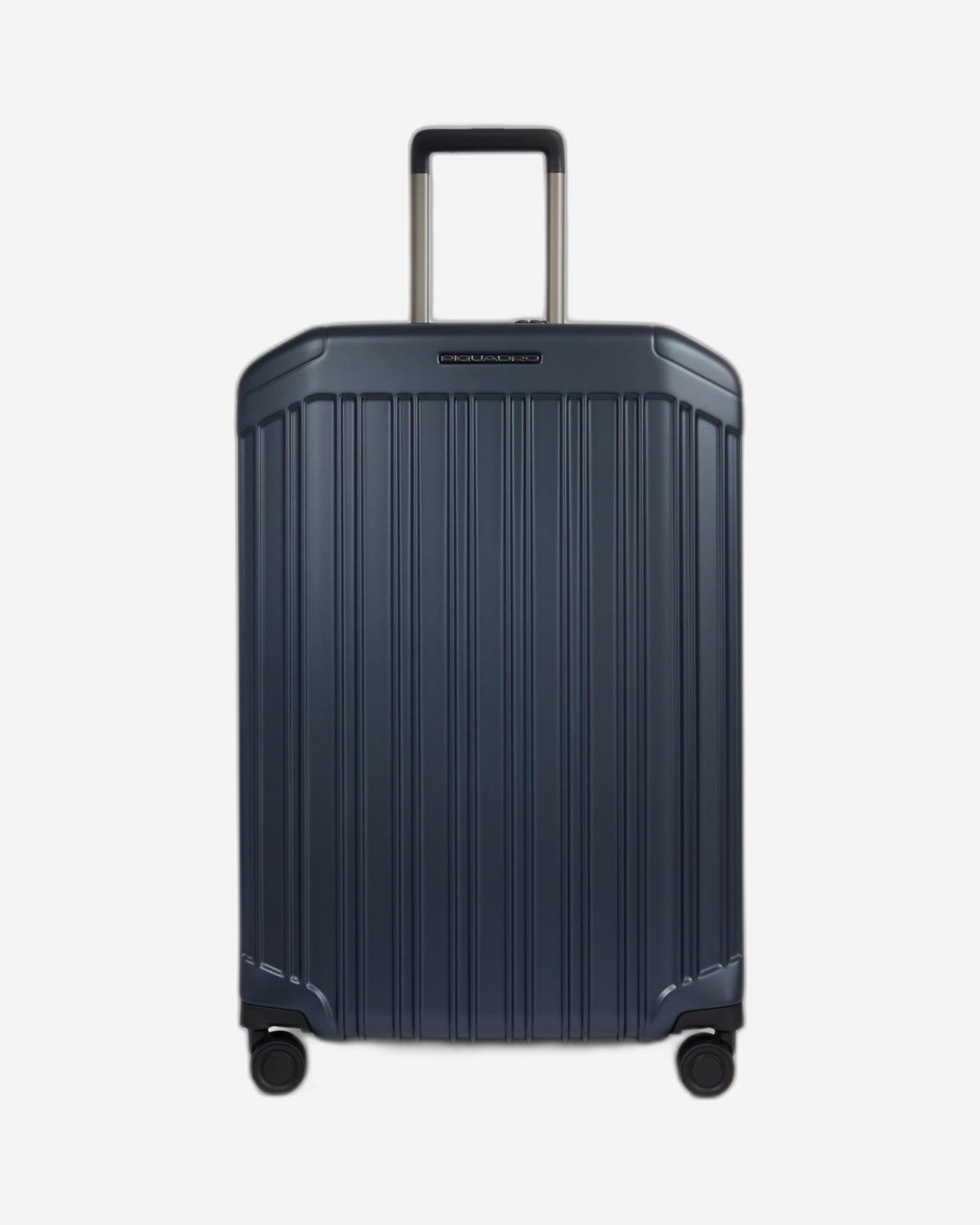 Piquadro Pq-Light Large Size Expandable Trolley With 4 Wheels In Polycarbonate Matt Blue