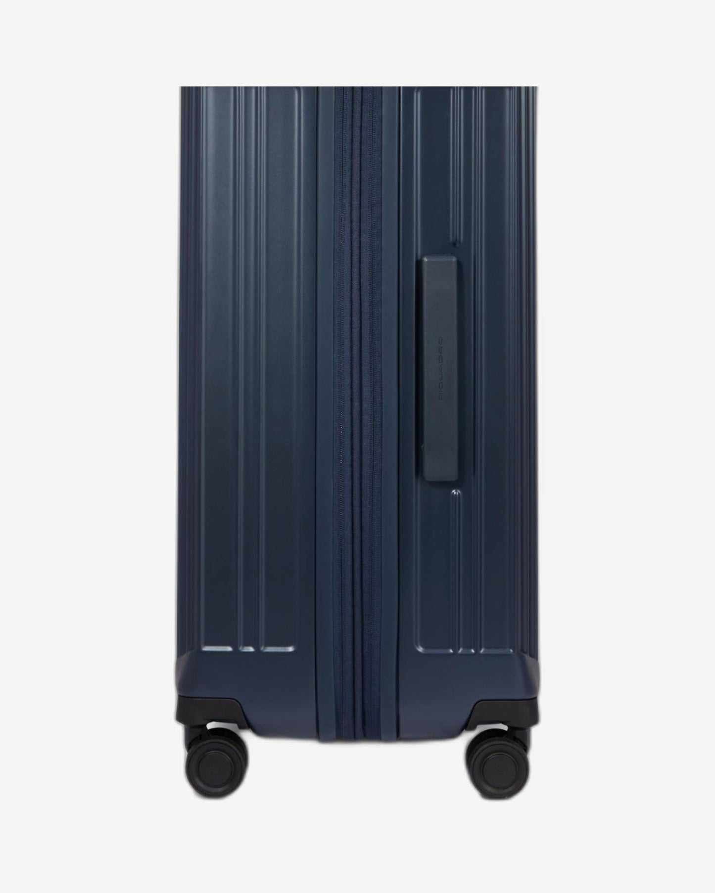 Piquadro Pq-Light Large Size Expandable Trolley With 4 Wheels In Polycarbonate Matt Blue