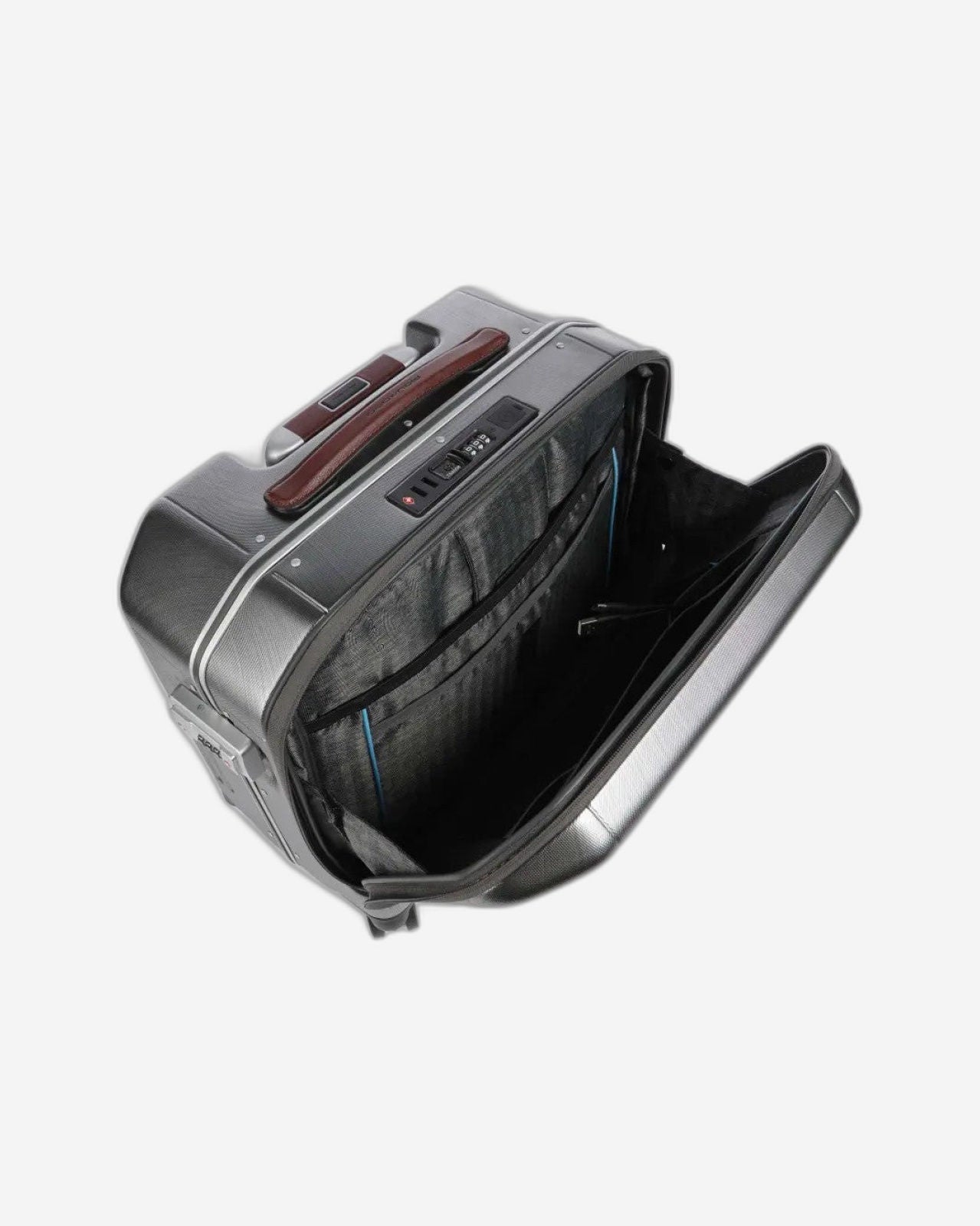 Piquadro Pilot Case Pqlm 55cm 4 Double Wheels Cabin Luggage Trolley